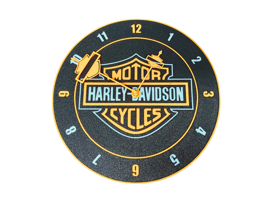 Biker Freedom Wall Clock | Custom Motorcycle Garage Decor | 3D Printed Man Cave Clock