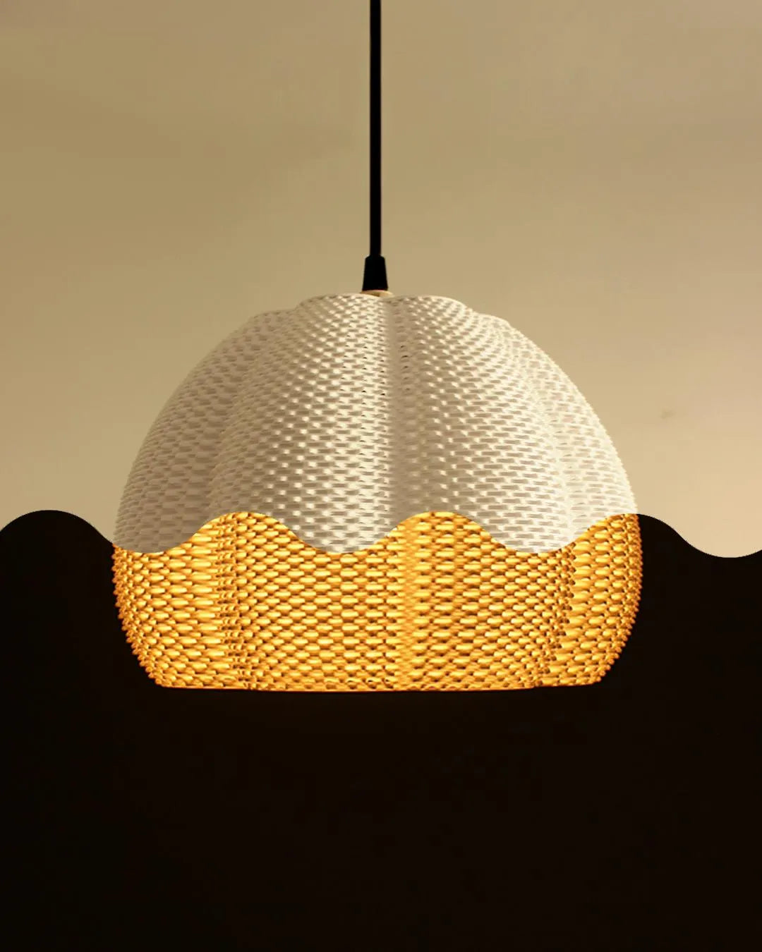MARINA — Pendant Lamp Sculptural 3D Printed Hanging Light, Organic Modern Design by Lunfardo