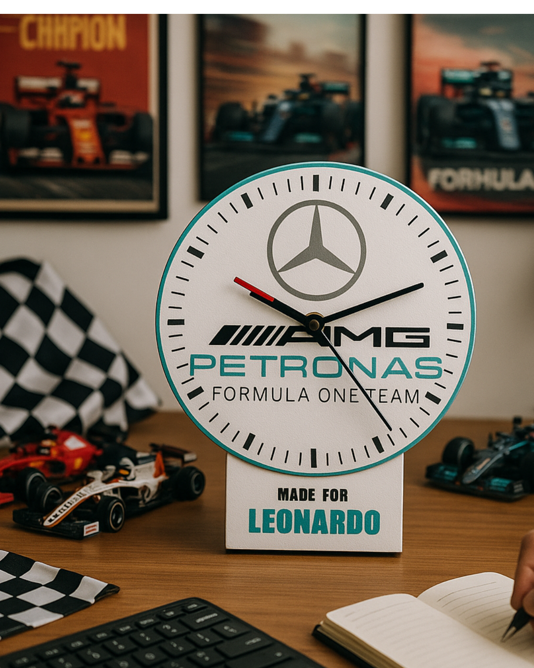 Formula-Style Racing Wall Clock – 3D Printed Motorsport Wall Decor
