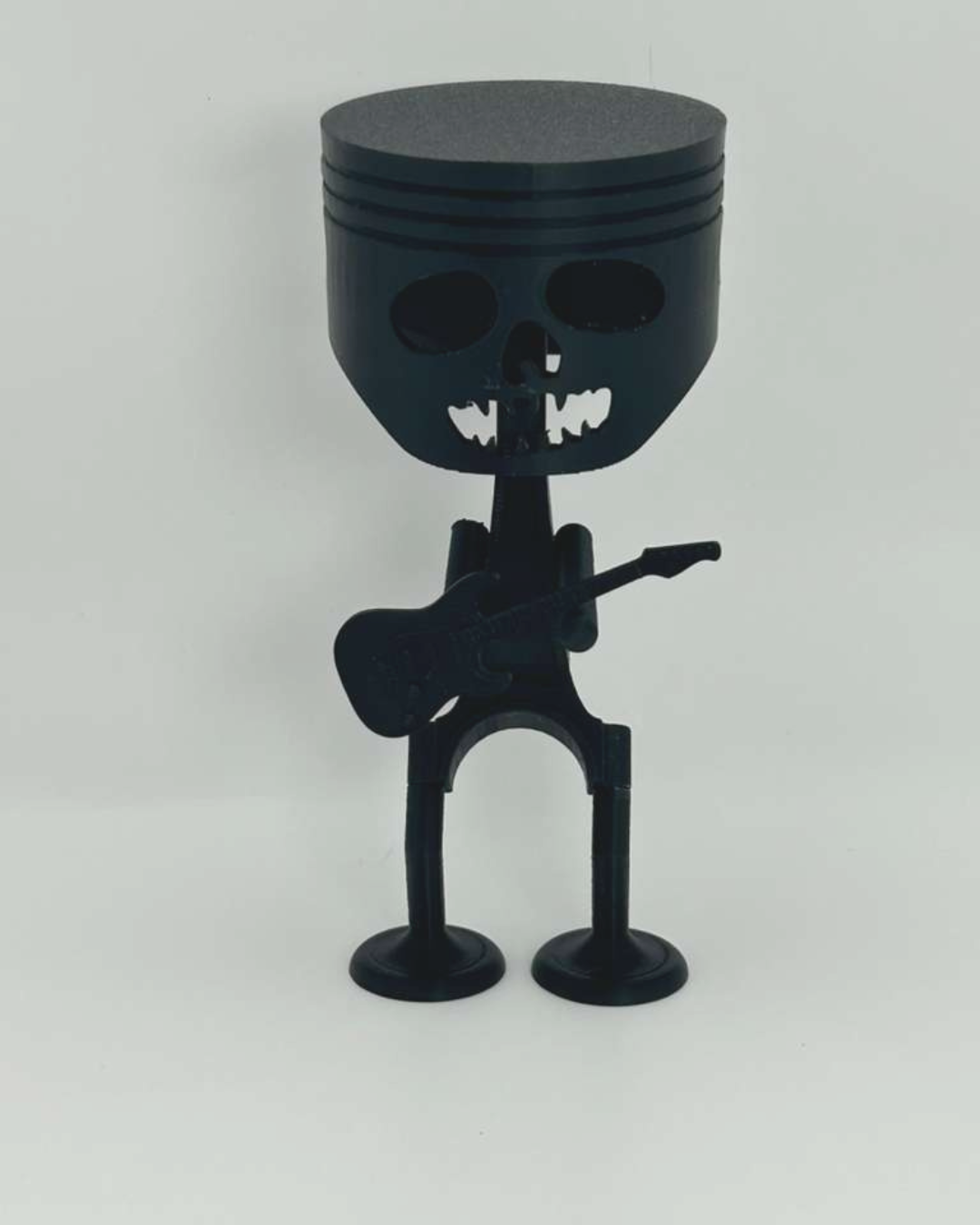 Skeleton Guitarist Decor | 3D Printed Rock Figurine | Music Studio & Man Cave Display