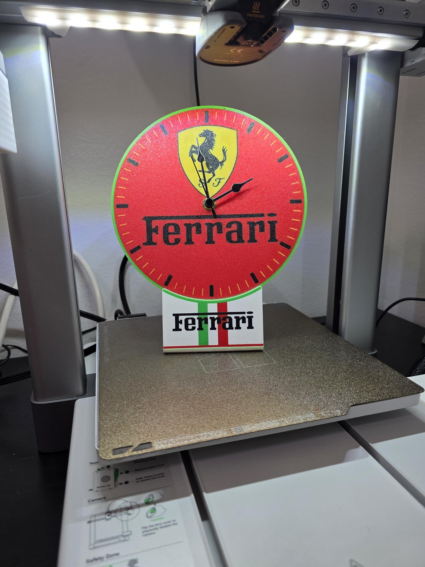 Scuderia Racing Tribute Clock | Italian Motorsport Fan Art | Desk & Wall Clock