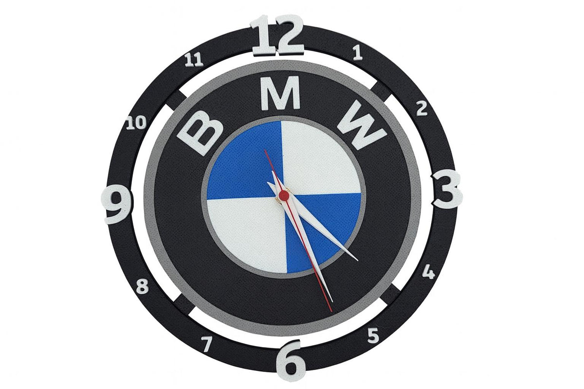 Abstract Clock Automotive Automotive Wall Clock – 3D Printed Garage Decor | 250 mm | Motorsport ...