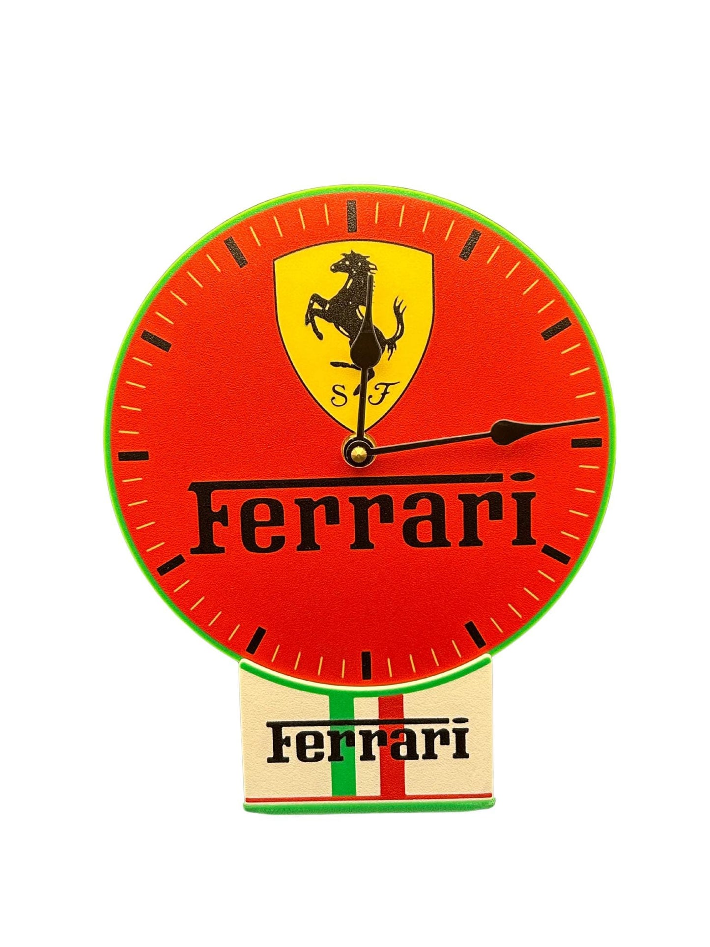 Scuderia Racing Tribute Clock | Italian Motorsport Fan Art | Desk & Wall Clock