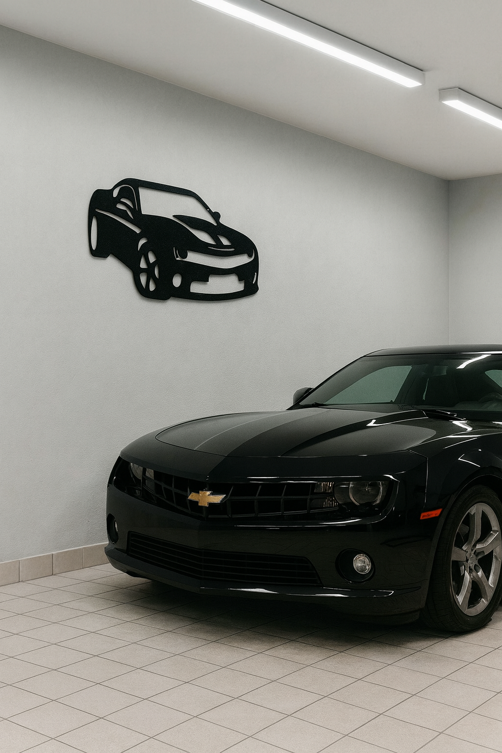 Muscle Car Silhouette Wall Art | 3D Printed Garage Decor | Modern Automotive Wall Piece