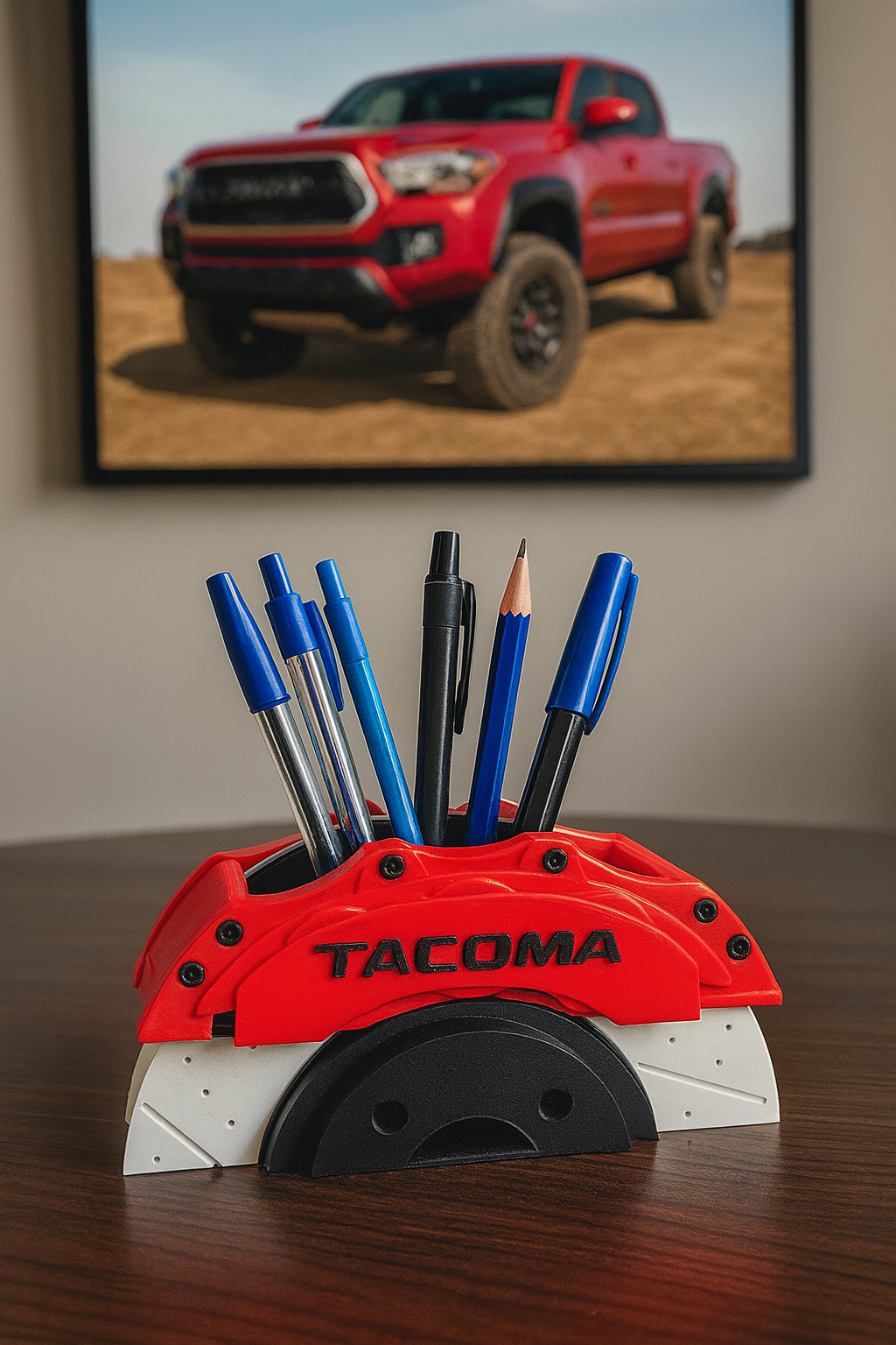Off-Road Brake Caliper Pen Holder | 3D Printed Truck Desk Organizer | Garage & Man Cave Decor