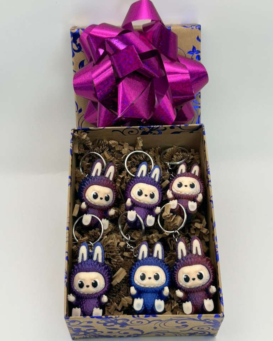 Bunny Party Favor Keychains | 3D Printed Multicolor Mini Gifts | Kids Goodie Bag Favors