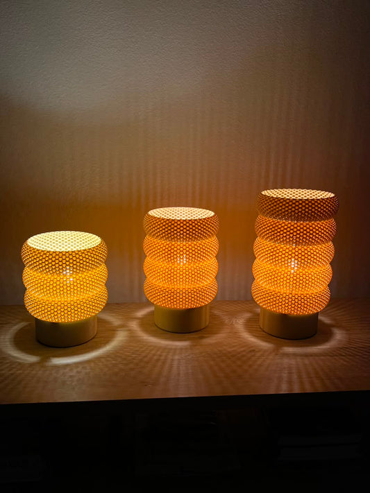 Table Lamp Set — 3-Piece Segmented Mesh | DELFINA by Lunfardo
