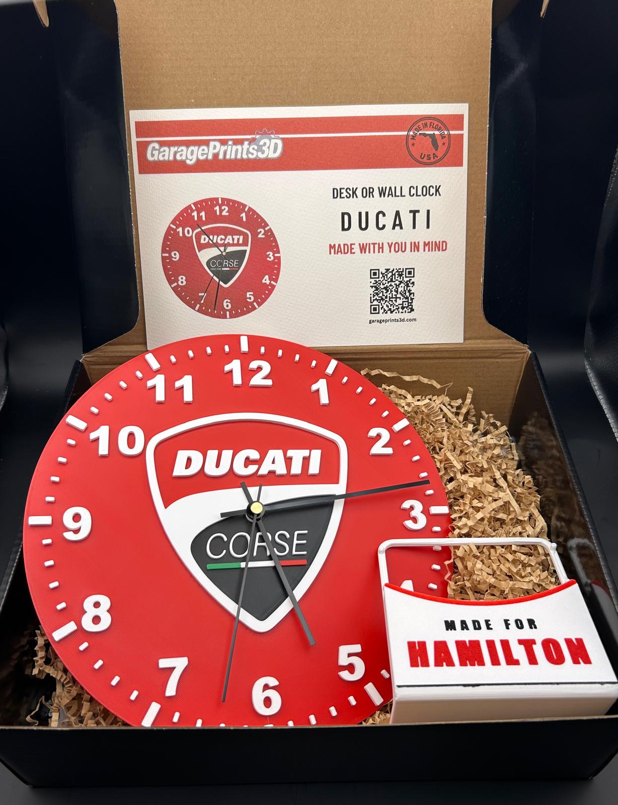 Italian Racing Wall Clock | Custom Motorcycle Garage Decor | 3D Printed Biker Clock