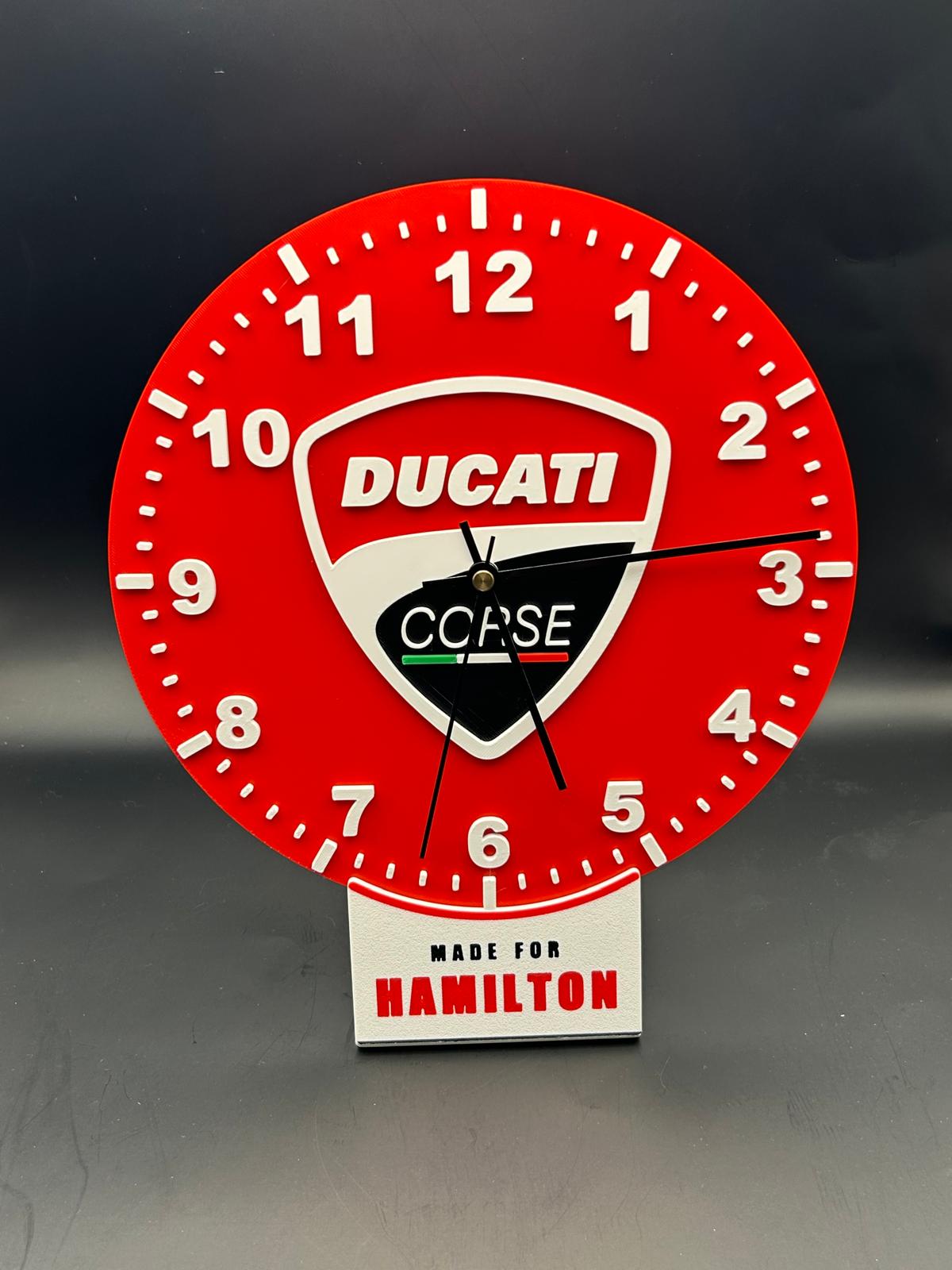 Italian Racing Wall Clock | Custom Motorcycle Garage Decor | 3D Printed Biker Clock