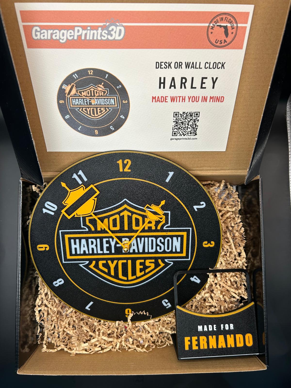 Biker Freedom Wall Clock | Custom Motorcycle Garage Decor | 3D Printed Man Cave Clock