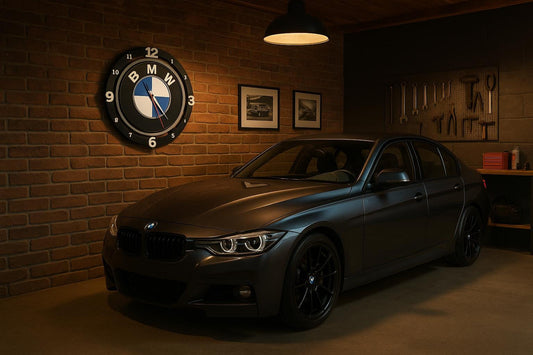 Automotive Wall Clock – 3D Printed Garage Decor | 250 mm | Motorsport Fan Art