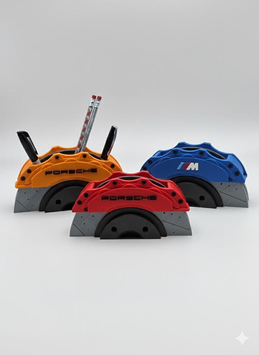 Brake Caliper Pen Holder — 3D-Printed Motorsport Desk Organizer — Handmade in Florida
