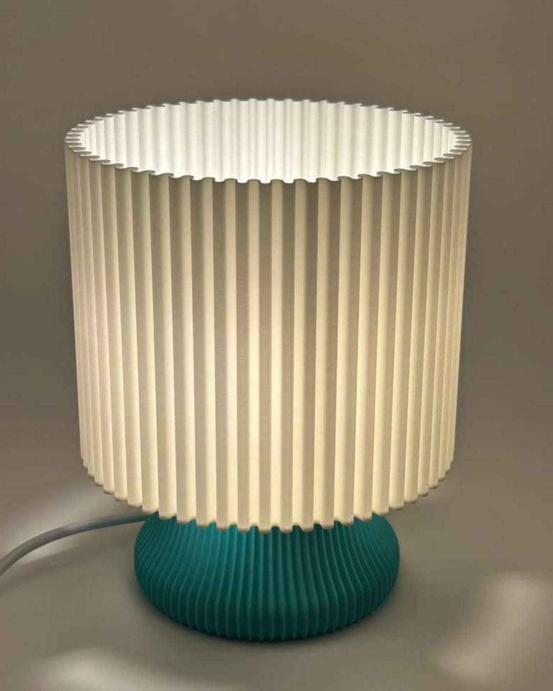 Soft Cylinder Accent Lamp | Sculptural Table Lamp with Fluted Shade – LEAH Collection