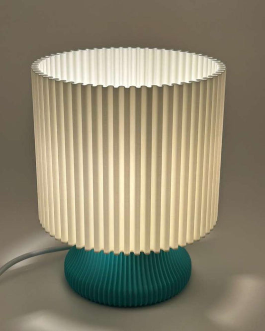 Soft Cylinder Accent Lamp | Sculptural Table Lamp with Fluted Shade – LEAH Collection