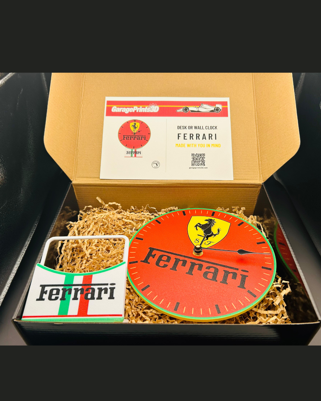 Scuderia Racing Tribute Clock | Italian Motorsport Fan Art | Desk & Wall Clock