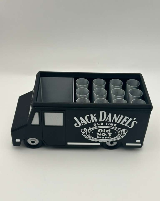 Whiskey Barrel Truck Pen Holder | 3D Printed Garage Desk Organizer | Car & Whiskey Decor