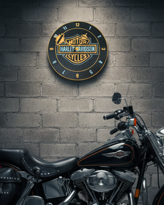 Biker Freedom Wall Clock | Custom Motorcycle Garage Decor | 3D Printed Man Cave Clock