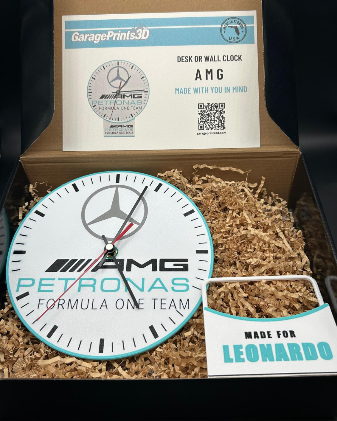 Formula Racing Wall Clock | Custom F1-Inspired Decor | 3D Printed Motorsport Clock