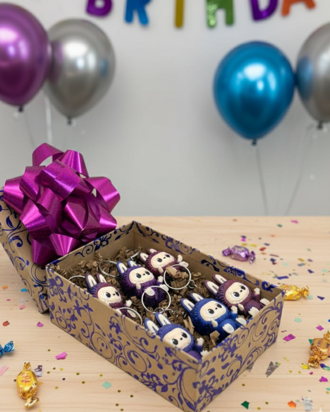 Bunny Party Favor Keychains | 3D Printed Multicolor Mini Gifts | Kids Goodie Bag Favors