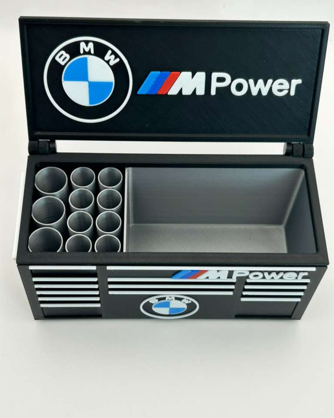 Motorsport Striped Pen Holder | 3D Printed Desk Organizer | Car Lover Gift