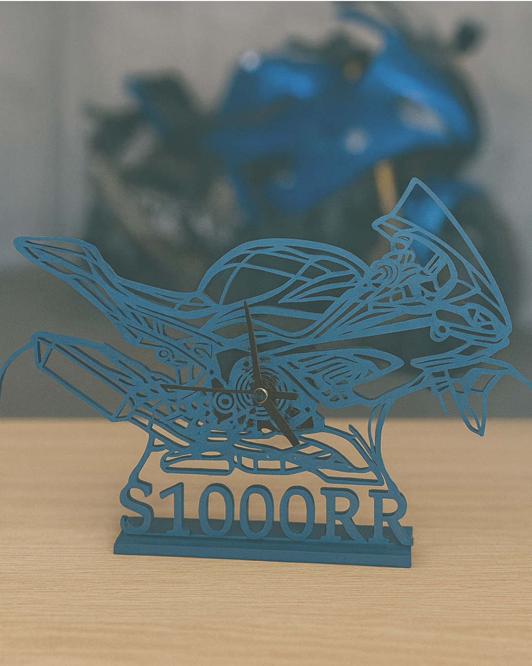 Superbike Racing Desk Clock | Custom 3D Printed Motorcycle Decor | Biker Gift